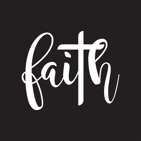 Faith Vector Calligraphy Lettering Text In Cross Shapechristianity