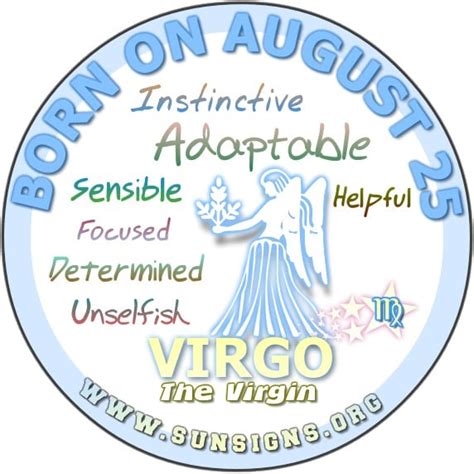 This is a time of release. August 25 Zodiac Horoscope Birthday Personality | SunSigns.Org