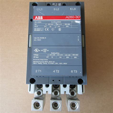 Abb A260 30 400 Amp 3 Pole 110120v Coil Magnetic Contactor Used