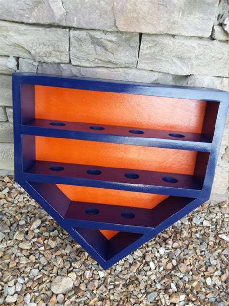 Then the small base plates are glued to each shelf and a backing board. Home Plate Baseball Holder Shelf by RxRcrafts on Etsy ...