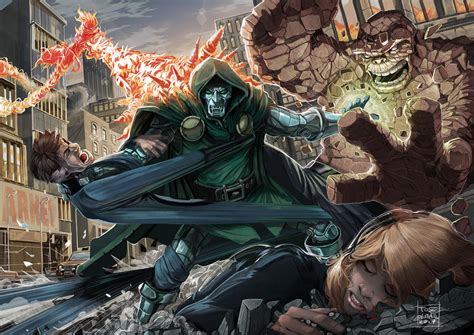 Dr Doom Vs Fantastic Four By Davide Tosello Rcomicbooks