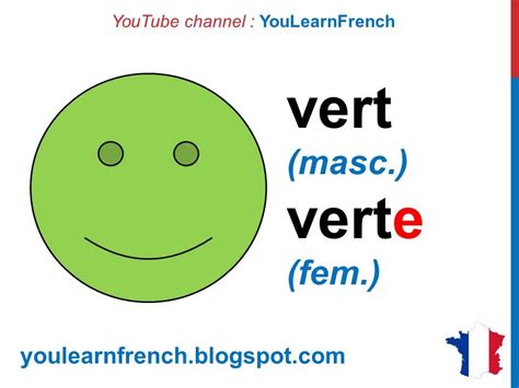French Lesson 2 - Colors in French Colours Vocabulary Masculine ...