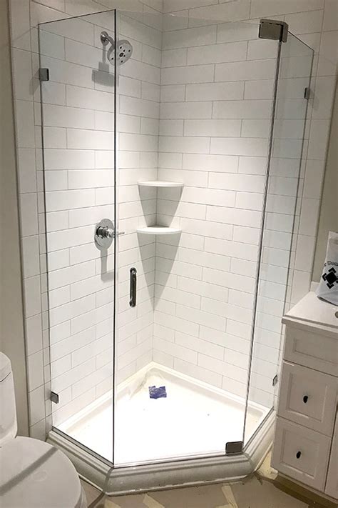 Fully Frameless Neo Angle Shower Doors Neo Angle Shower Doors Bathroom Remodel Shower Neo