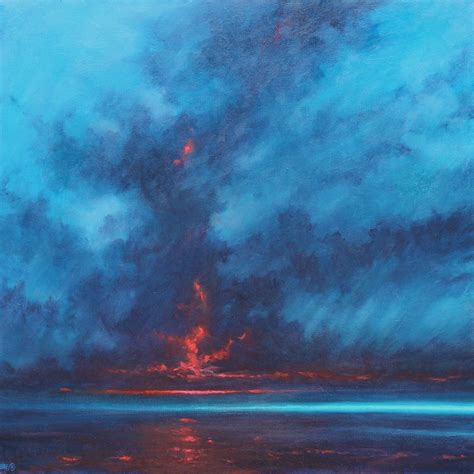 Skyfire Original Abstract Seascape Painting By Derek Hare Derek Hare