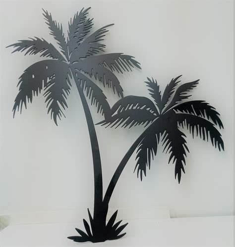 Twin Palm Trees 16 Tall Wrought Iron Wall Art Home Decor Tropical