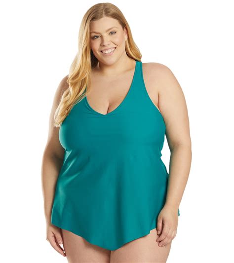 Sporti Plus Size Aurora Ultra High Waisted Tummy Control Swim Skirt At