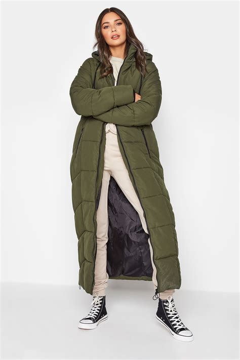 Tall Womens Khaki Maxi Puffer Coat Long Tall Sally Yours Clothing