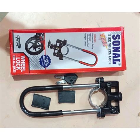 Black And Red Bike Front Wheel Lock Size 8 Inch L At Rs 160 In Indore