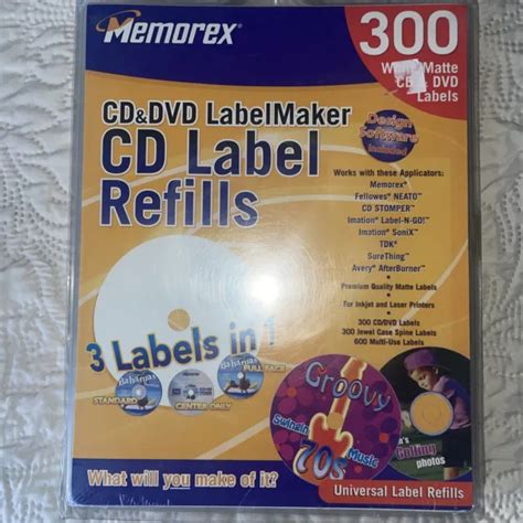 Memorex Cdanddvd Label Maker 300 White Matte Refills Spine Multi Use Label Usa 25 00 Picclick