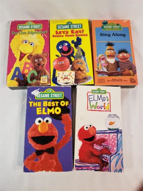 SESAME STREET VHS Tape Cassette Lot Let S Eat Elmo S World Sing Along