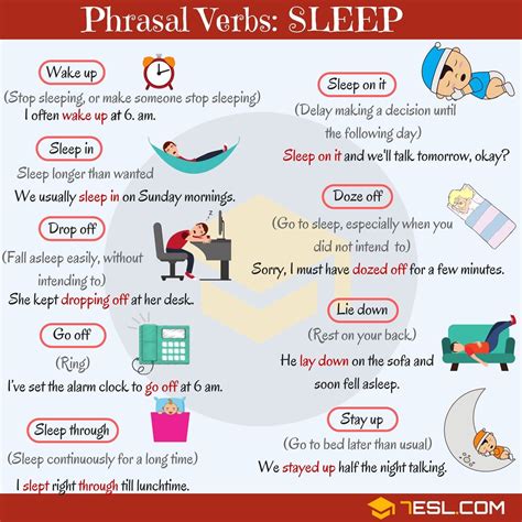 Phrasal Verbs Sleep Learn English Grammar English Fun English Idioms