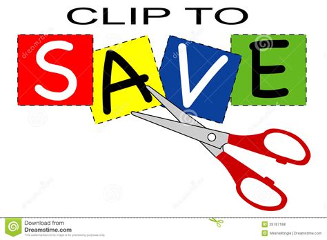 Clip To Save Stock Vector Illustration Of Save Heading