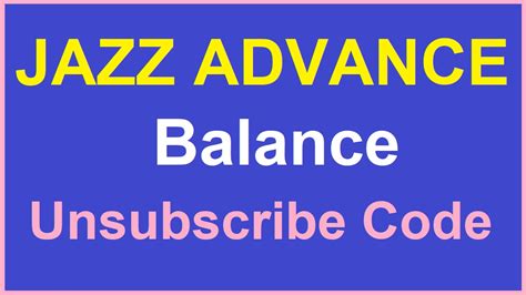 Jazz Advance Unsubscribe Code 2024 Unsub Jazz Advance