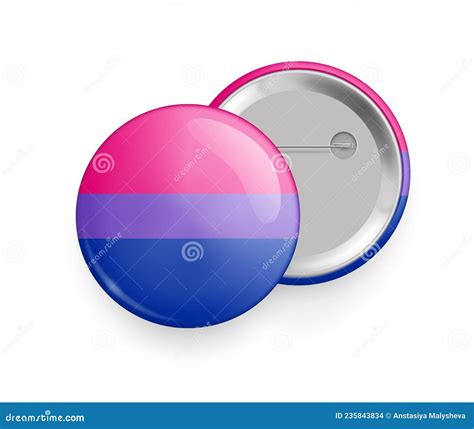 Bisexual Pride Round Glossy Metallic 3d Badge Mockup Stock Vector Illustration Of Community