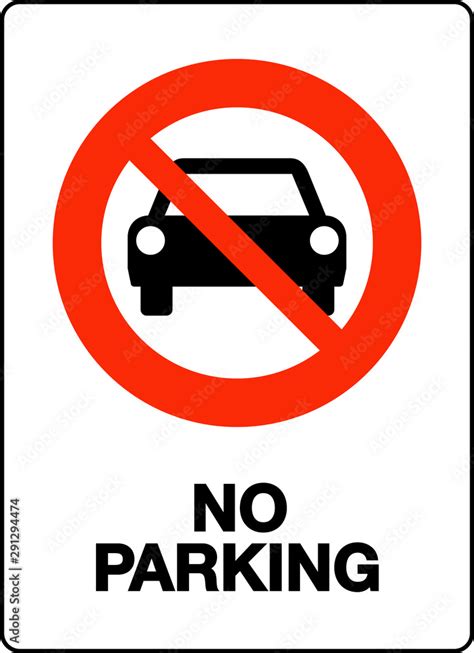 No Parking Sign Vector Illustration Stock Vector Adobe Stock