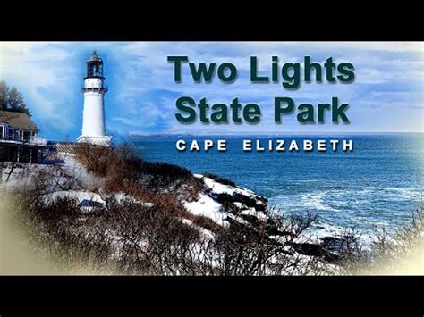 Two Lights State Park Twin Lights Casco Bay Maine Coast Winter Time