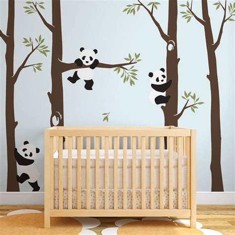 Tree With Pandas Wall Decal Panda Wall Decal Panda Tree For Etsy