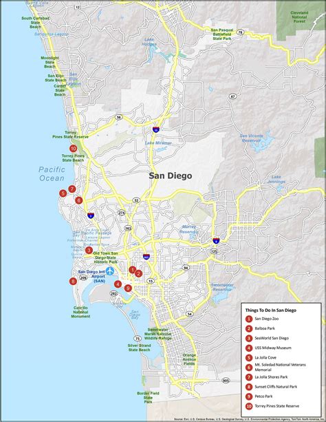 San Diego California Map Vinny Jessalyn