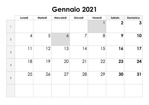 Calendario Gennaio 2021 Calendariosu