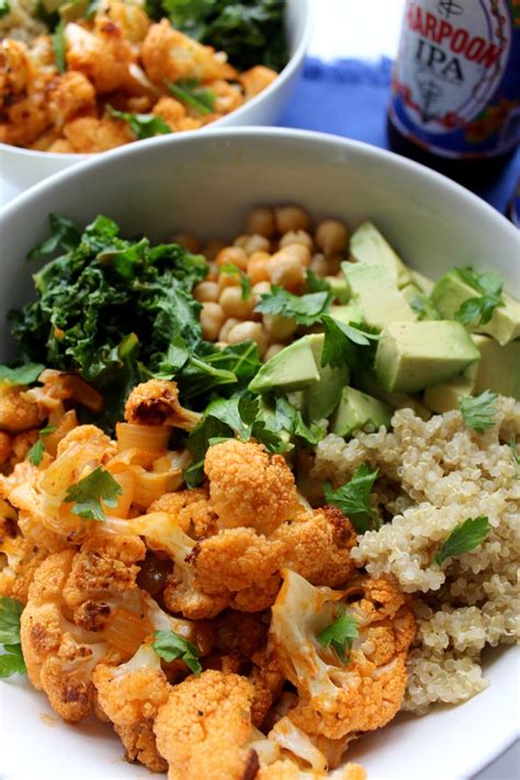 Roasted cauliflower tossed in a sweet and sticky sauce, all topped with chives, peanuts, and spicy mayo. Spicy Cauliflower Power Bowl - pumpkinandpeanutbutter ...