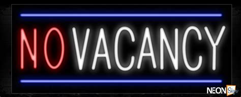 No Vacancy With Blue Border Neon Sign - NeonSign.com
