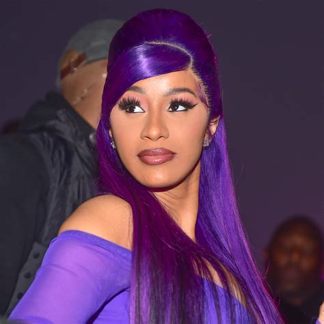 Cardi B Wore A Neon Blue Wig With Puzzle Piece Style Highlights To A