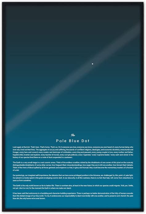 The Pale Blue Dot Poster Inspirational Quote Astronomy Etsy