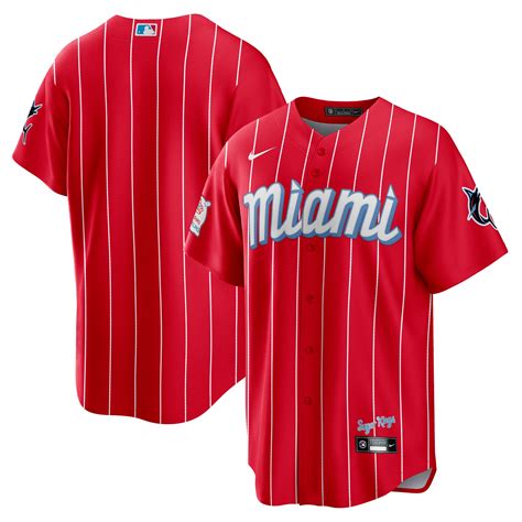 Mens Miami Marlins Nike Red 2021 City Connect Replica Jersey