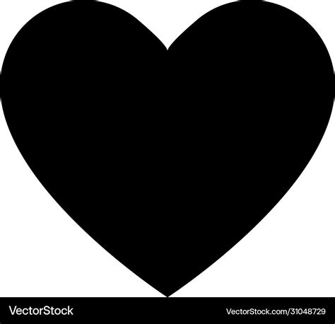 Simple Black Heart Decorative Sign Symbol Love Vector Image