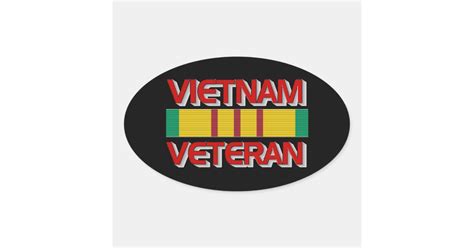 Vietnam Veteran Oval Sticker Zazzle