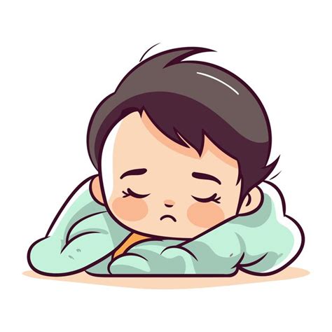 Premium Vector Illustration Of A Cute Little Boy Sleeping On His Pillow