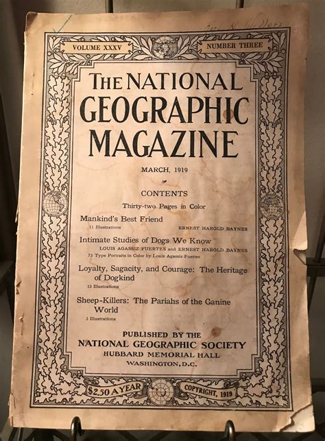 Vintage National Geographic Magazine March 1919 Etsy