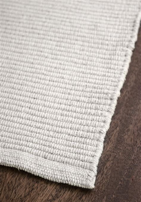Solid White Flatweave Eco Cotton Rug Hook And Loom
