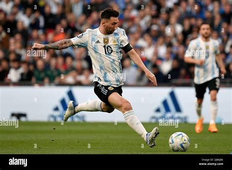 Lionel Messi Of Argentina In Action During The Finalissima Trophy 2022