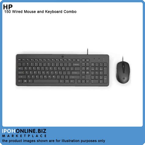 Hp 150 Wired Usb Mouse And Keyboard Combo Set