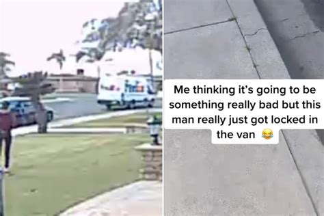 Watch Moment FedEx Driver Gets Trapped Inside His Van—'Something Was