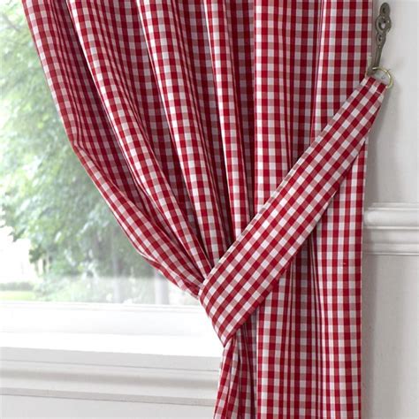 Buffalo checker plaid curtains red and white gingham design curtains , yarn dyed privacy gingham curtains. Gingham | Check | Kitchen | Tape Top | Curtains | Red ...