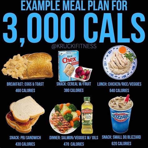 Example Meal Plan For 3000 Cals