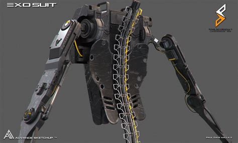Exo Suit Render Paul Dave Malla Armor Concept Robot Concept Art