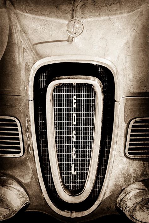 1958 Edsel Roundup Grille Emblem Hood Ornament Photograph By Jill Reger