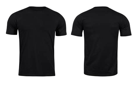 Camisetas Negras Delanteras Y Traseras Para Diseño Aislado Sobre Fondo