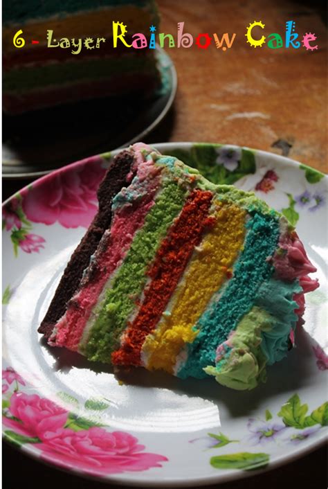 Rainbow Layer Cake Recipe 6 Layer Rainbow Birthday Cake Mahas