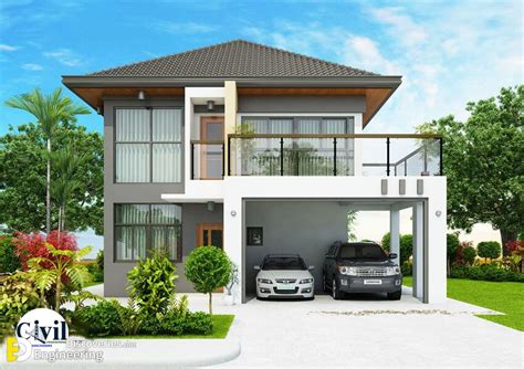 Four Bedrooms Two Storey Modern House Cool House Concepts Photos