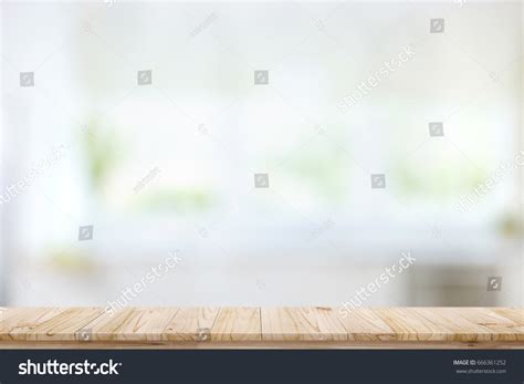 Empty Wood Table Top On Blur Stock Photo Edit Now 666361252