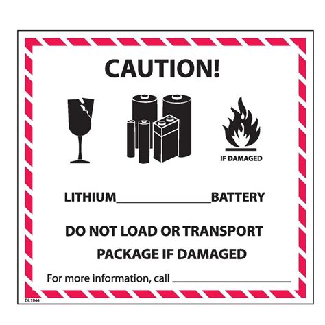 Lithium Battery Label Printable Ups