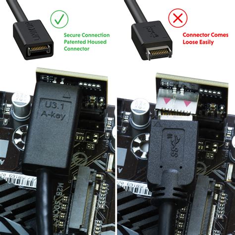 Linkup Internal 31 10g Gen 2 20 Pin A Key Male Housed Connector W