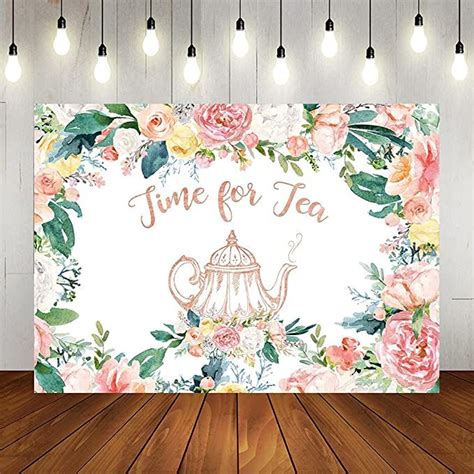 Lofaris Floral Tea Party Backdrop Lets Par Tea Happy Birthday
