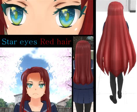 Star Eyes Red Hair Yandere Simulator Custom Skin By Kano