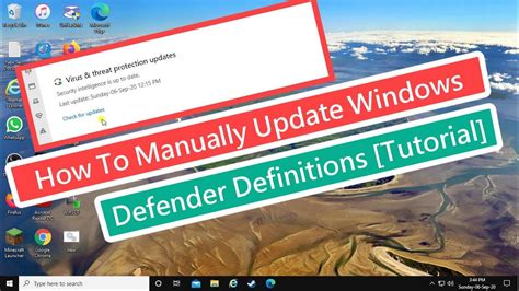 How To Manually Update Windows Defender Definitions Tutorial Youtube