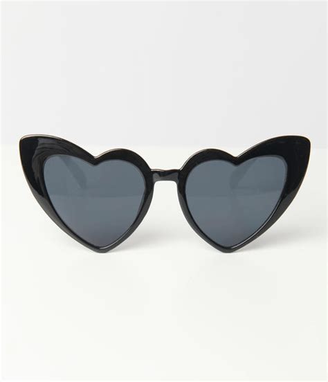 Unique Vintage Black Heart Sunglasses